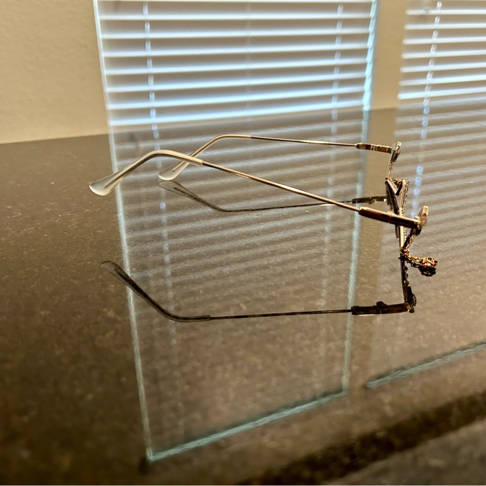 New Rhinestone Wire Frame Glasses - Picture 4 of 5